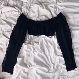 Romance Novel Sheer Flowy Sleeve Top